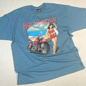 Harley Davidson Men’s 2009 Classic Model Tee Shirt Sz 2X Skate Blue